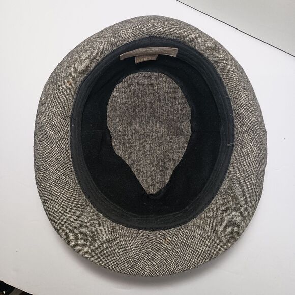 Vintage Stetson Gray Wool Tweed Fedora Hat Size 7 3/8 Cap Sherlock Holmes - Picture 9 of 15